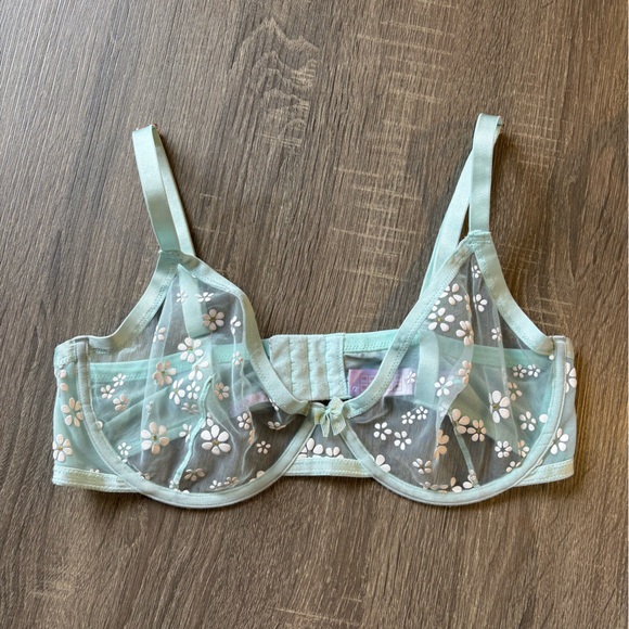 5/$20 Savage X Fenty Floral Sheer Bra 38D - Picture 4 of 7